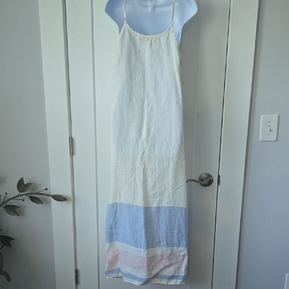 C&C California Maxi Dress in White with Pastel Stripes - Picture 4 of 4